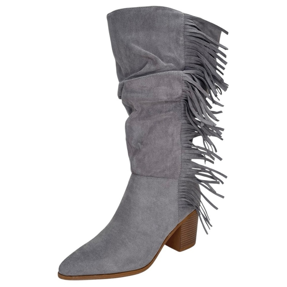 Journee Collection Hartly Grey Extra Wide Calf Womens Mid-Calf Boots Size 8.5M - Picture 2 of 11